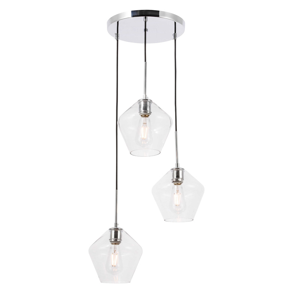 Elegant Pendant Light - Chrome, 3 Bubls (LD2258C)