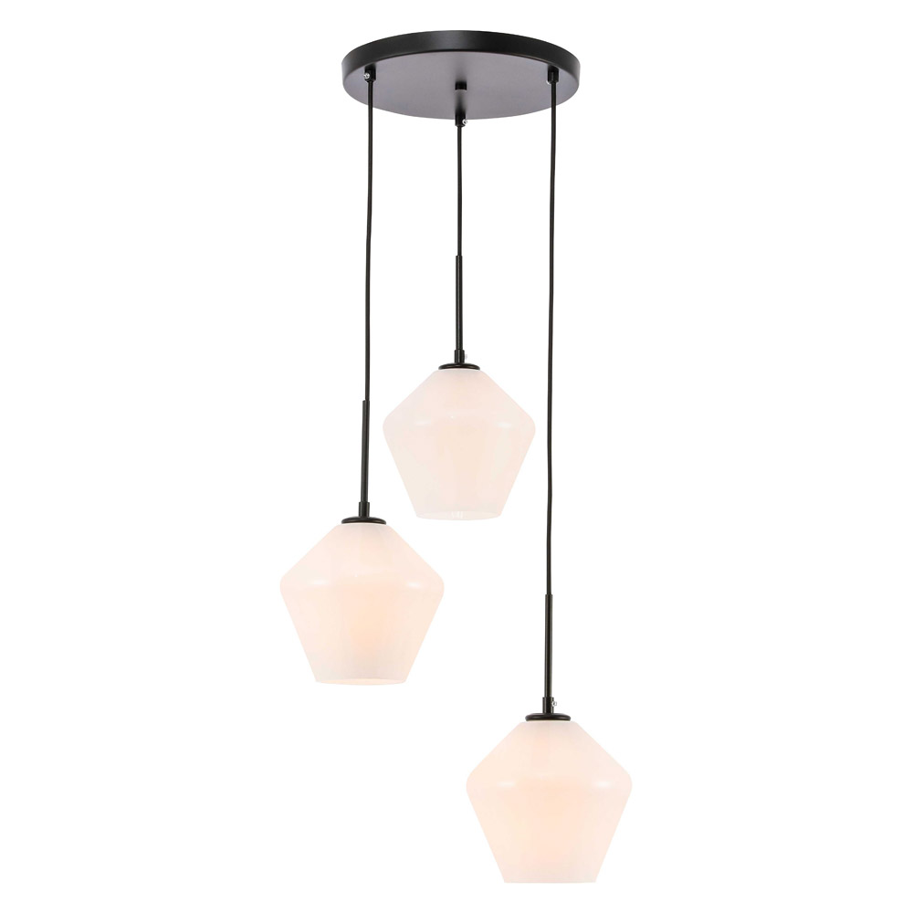 Elegant Pendant Light - Black, 3 Bubls (LD2259BK)