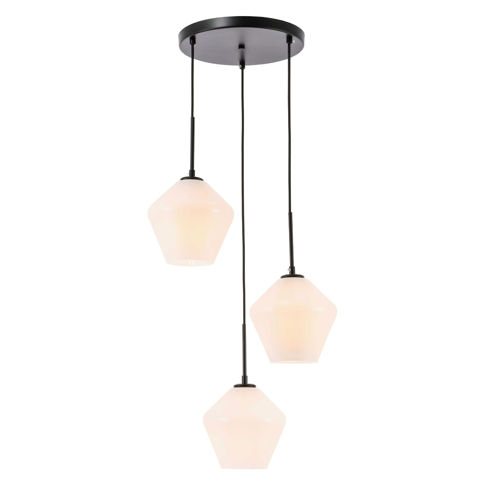 Elegant Pendant Light - Black, 3 Bubls (LD2259BK)