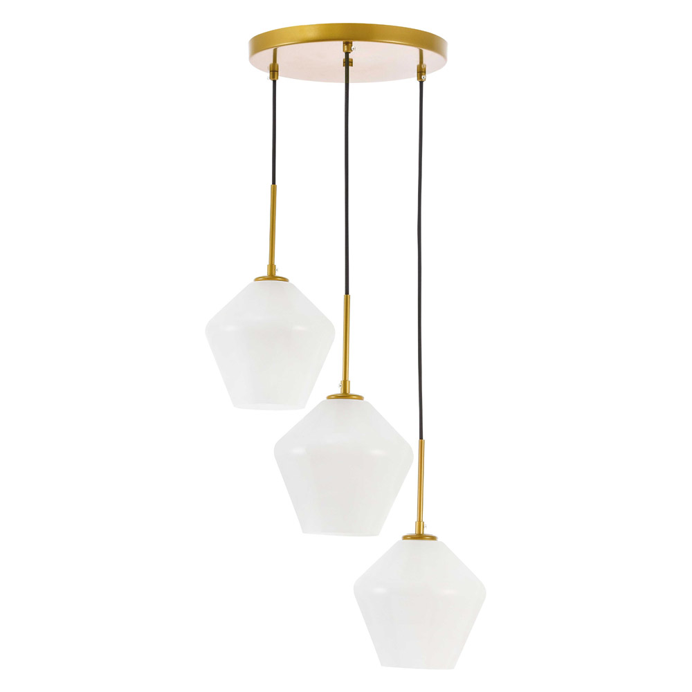 Elegant Pendant Light - Brass, 3 Bubls (LD2259BR)