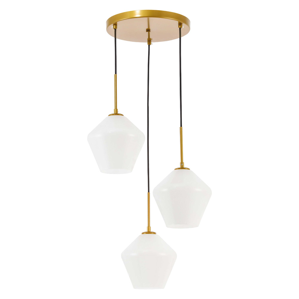 Elegant Pendant Light - Brass, 3 Bubls (LD2259BR)