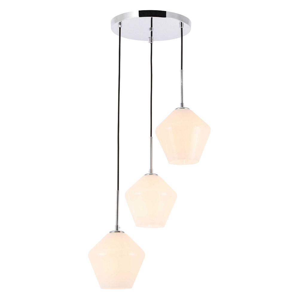 Elegant Pendant Light - Chrome, 3 Bubls (LD2259C)