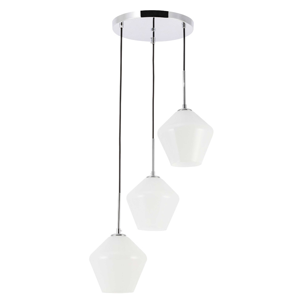 Elegant Pendant Light - Chrome, 3 Bubls (LD2259C)