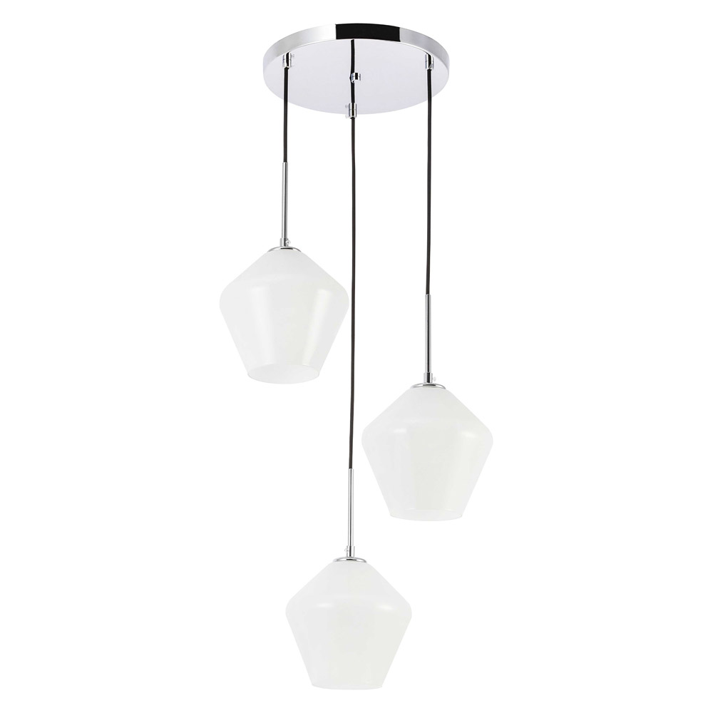 Elegant Pendant Light - Chrome, 3 Bubls (LD2259C)