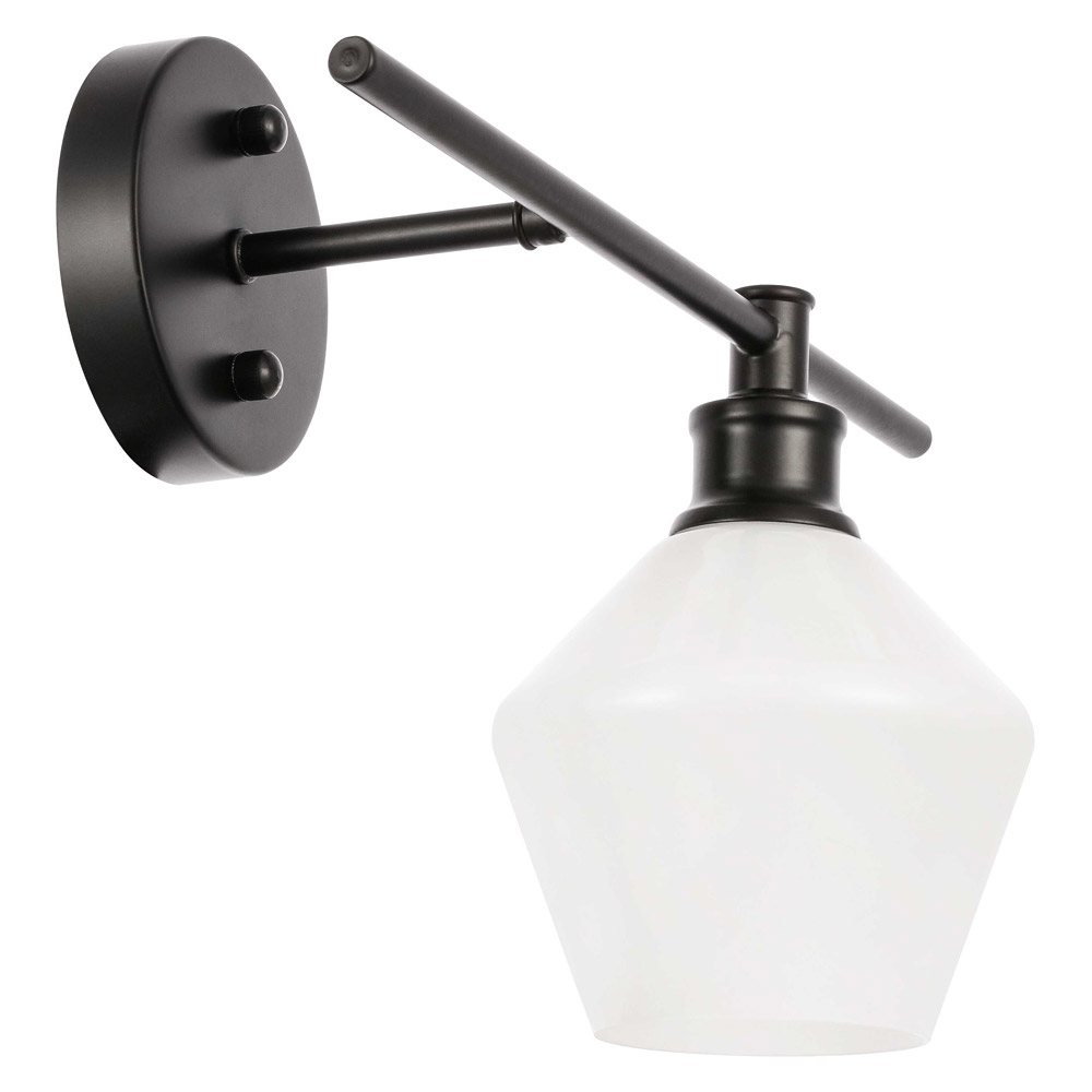 Elegant Wall Sconce - Black/Matte Glass, Left Side (LD2301BK)