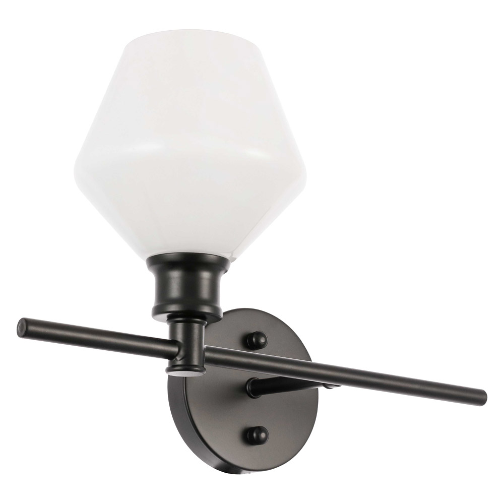 Elegant Wall Sconce - Black/Matte Glass, Left Side (LD2301BK)