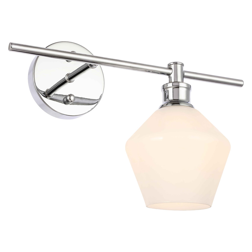 Elegant Wall Sconce - Chrome/Matte Glass, Left Side (LD2301C)