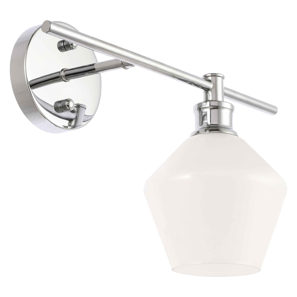 Elegant Wall Sconce - Chrome/Matte Glass, Left Side (LD2301C)