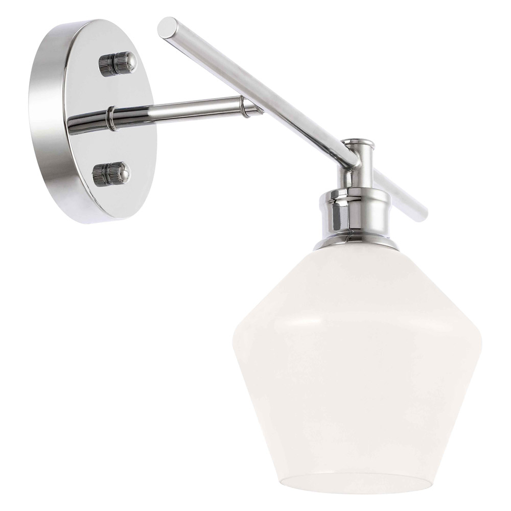 Elegant Wall Sconce - Chrome/Matte Glass, Left Side (LD2301C)