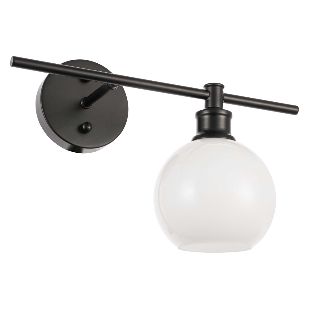 Elegant Wall Sconce - Black/Matte Glass, Left Side (LD2303BK)