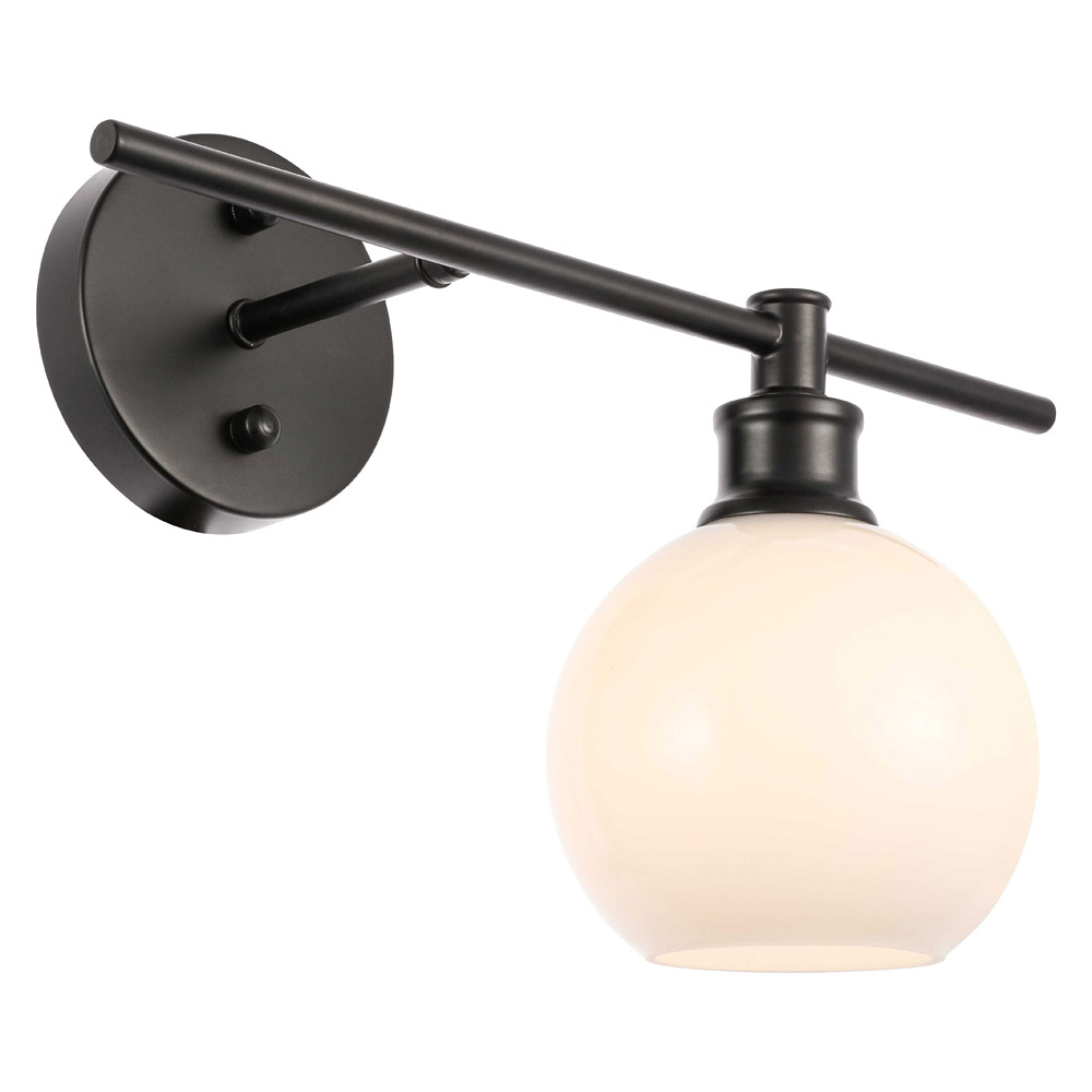 Elegant Wall Sconce - Black/Matte Glass, Left Side (LD2303BK)