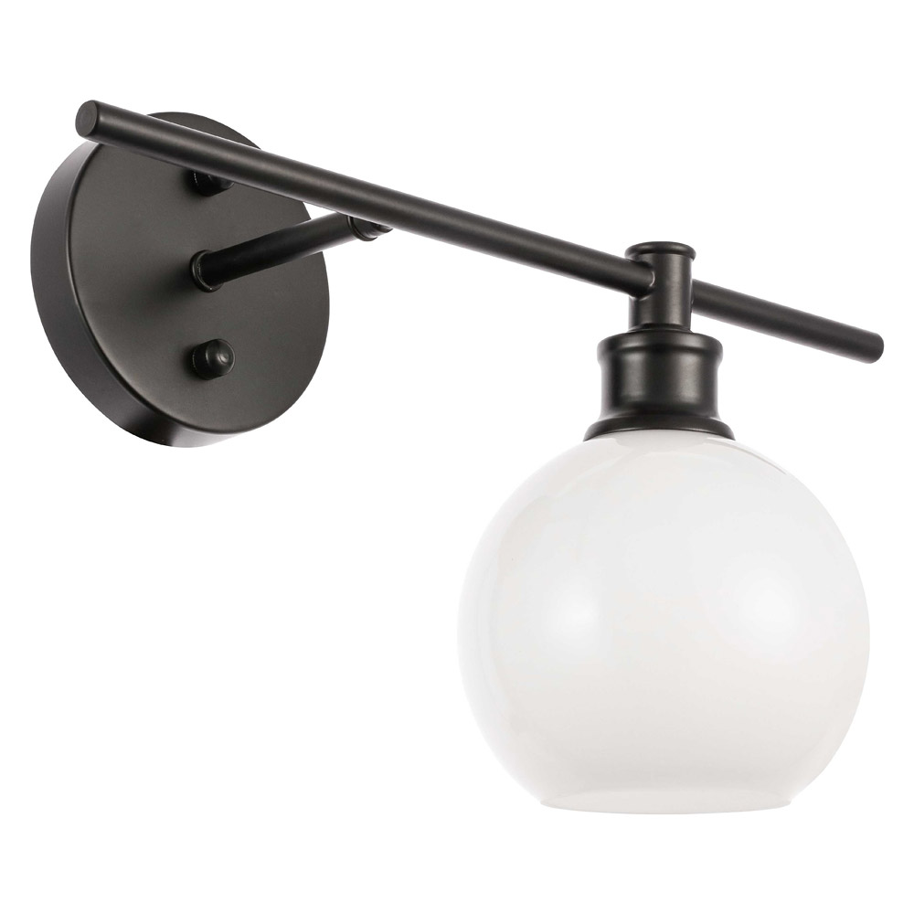 Elegant Wall Sconce - Black/Matte Glass, Left Side (LD2303BK)