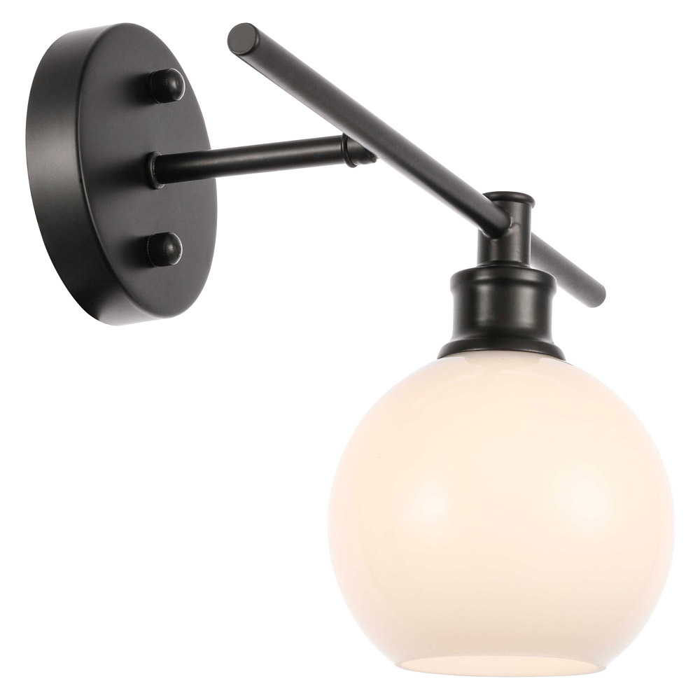 Elegant Wall Sconce - Black/Matte Glass, Left Side (LD2303BK)