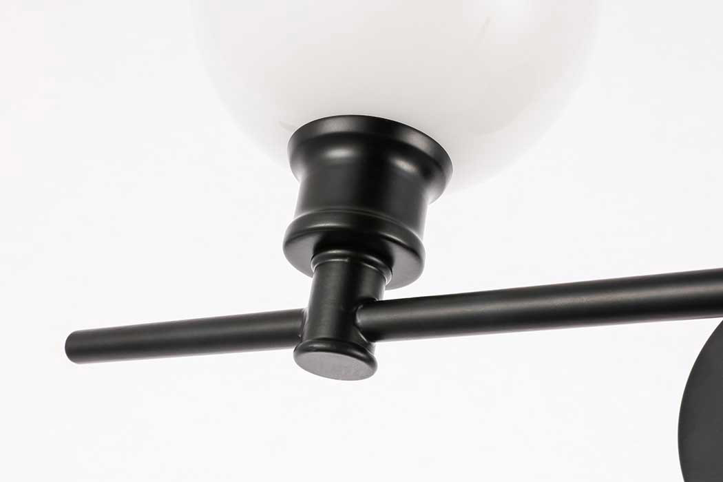 Elegant Wall Sconce - Black/Matte Glass, Left Side (LD2303BK)