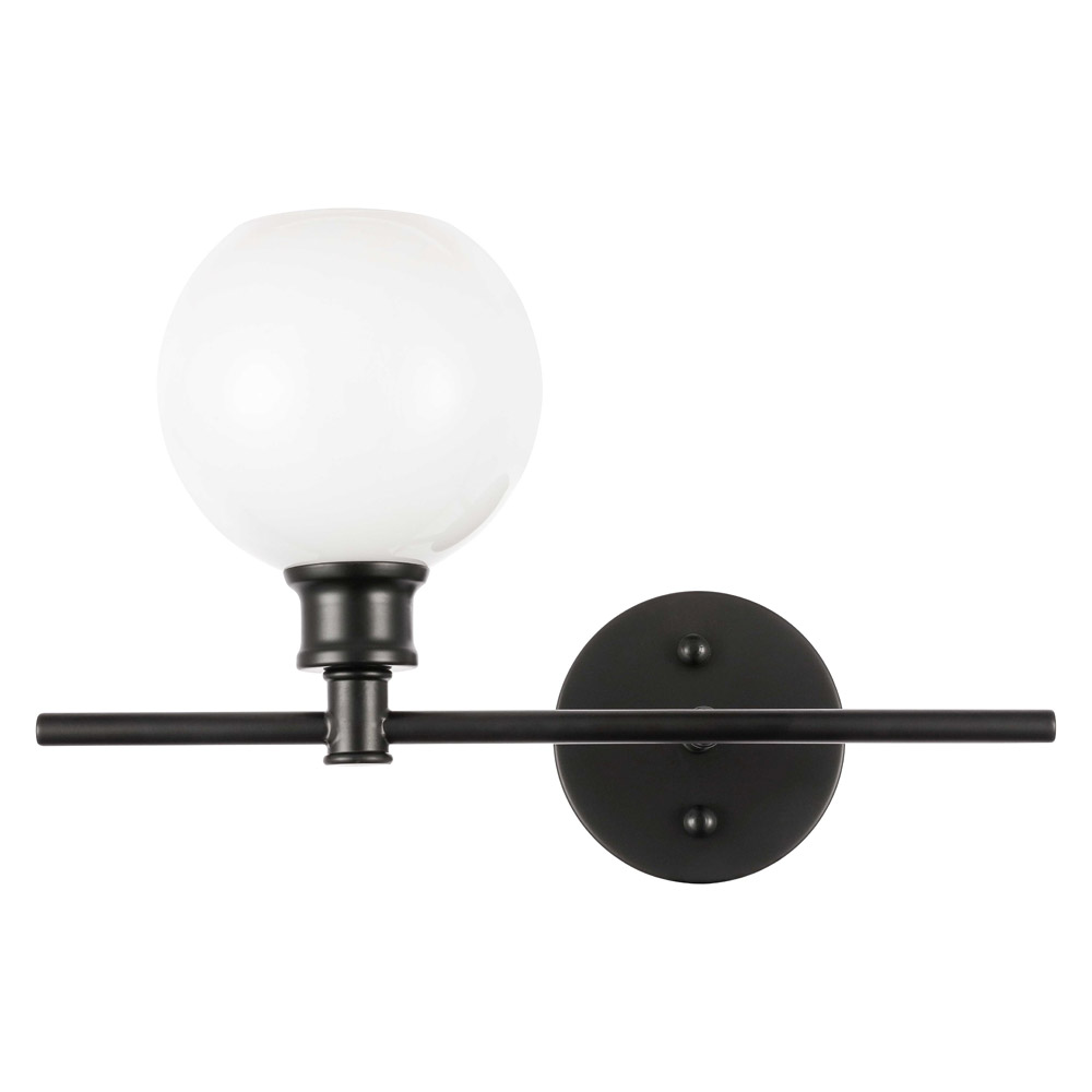 Elegant Wall Sconce - Black/Matte Glass, Left Side (LD2303BK)