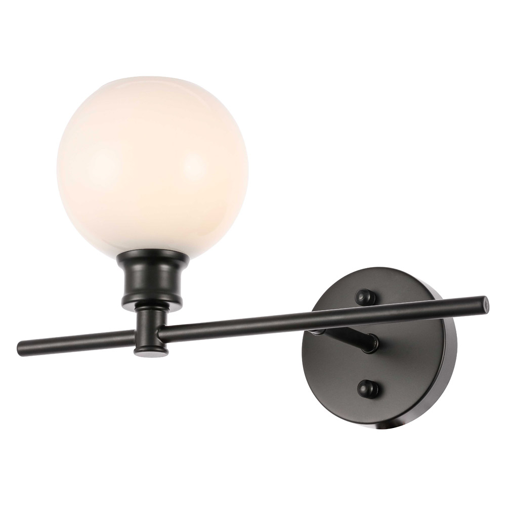 Elegant Wall Sconce - Black/Matte Glass, Left Side (LD2303BK)