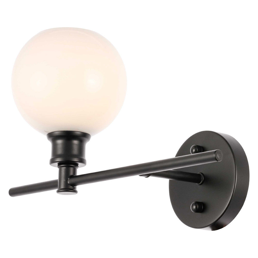 Elegant Wall Sconce - Black/Matte Glass, Left Side (LD2303BK)