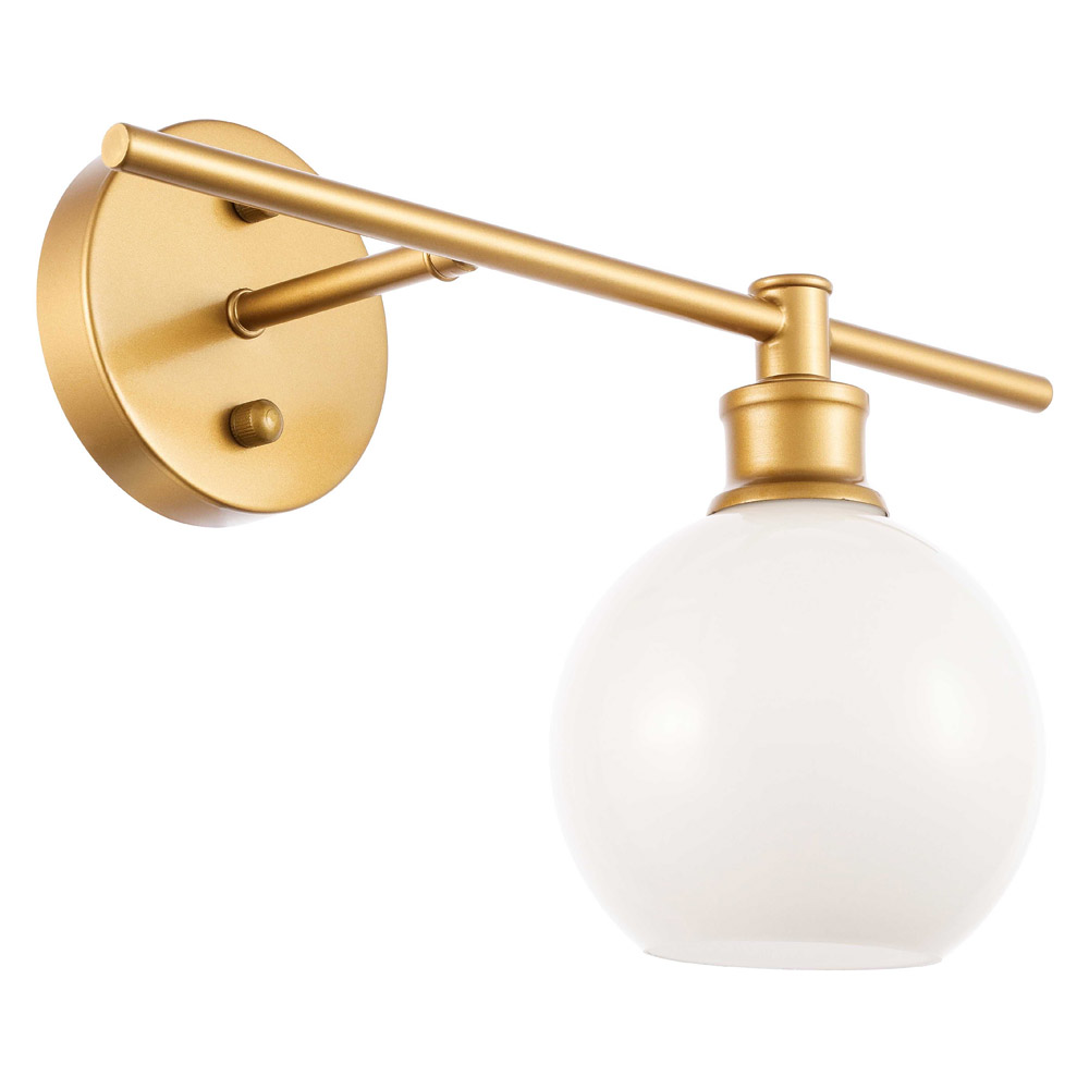 Elegant Wall Sconce - Brass/Matte Glass, Left Side (LD2303BR)