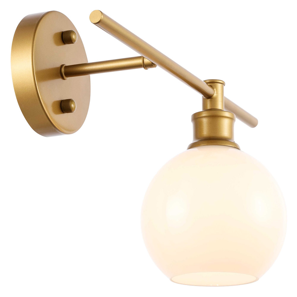 Elegant Wall Sconce - Brass/Matte Glass, Left Side (LD2303BR)