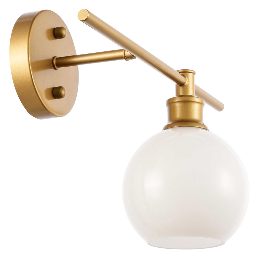 Elegant Wall Sconce - Brass/Matte Glass, Left Side (LD2303BR)