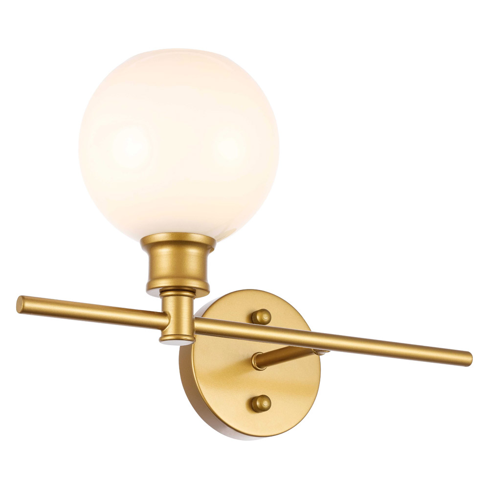 Elegant Wall Sconce - Brass/Matte Glass, Left Side (LD2303BR)