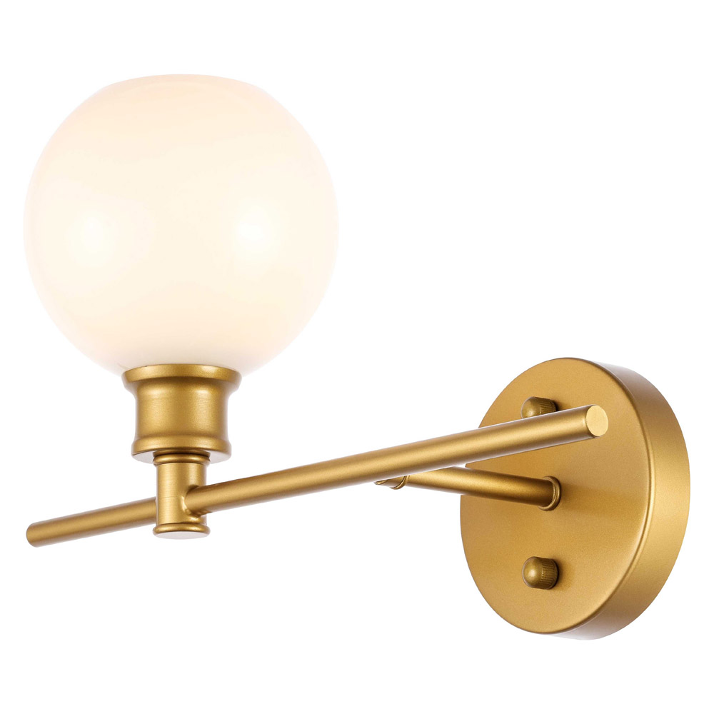 Elegant Wall Sconce - Brass/Matte Glass, Left Side (LD2303BR)