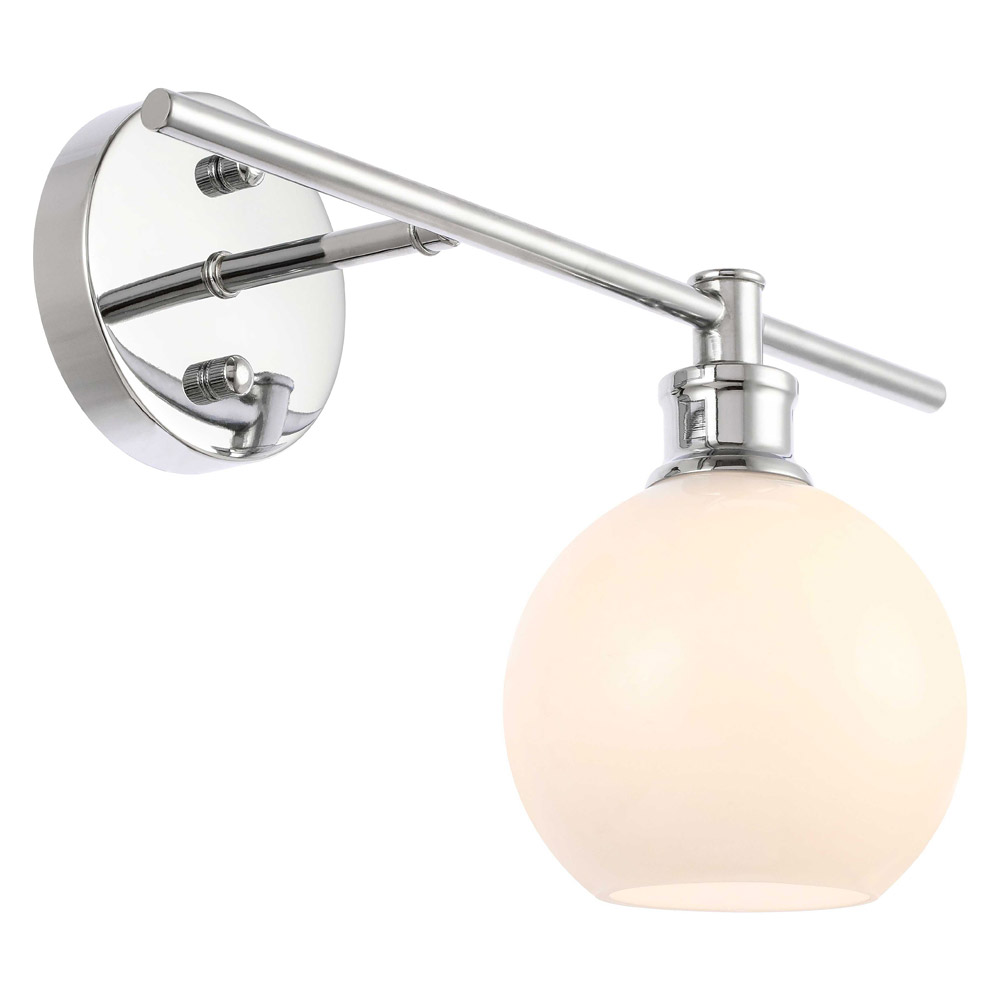 Elegant Wall Sconce - Chrome/Matte Glass, Left Side (LD2303C)