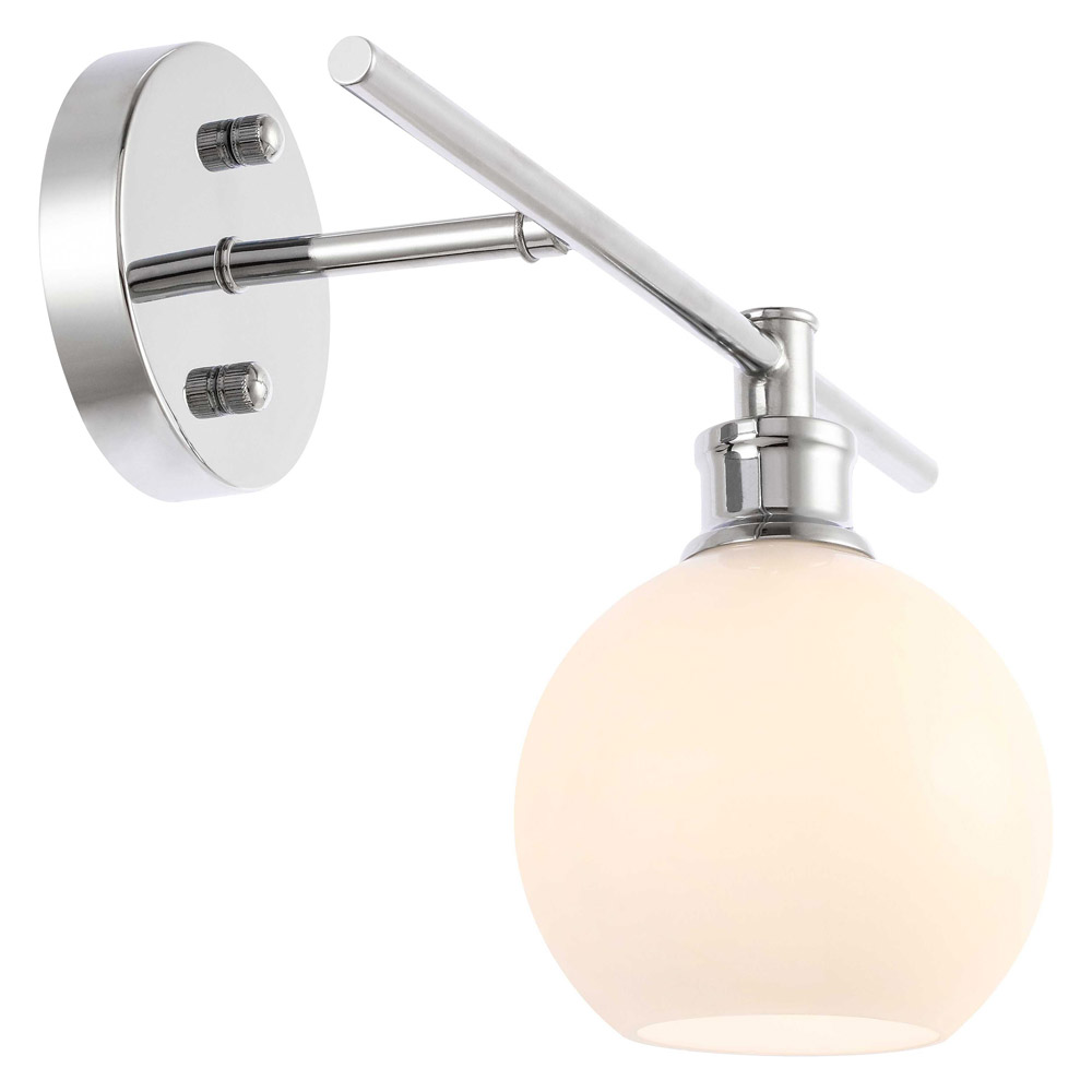 Elegant Wall Sconce - Chrome/Matte Glass, Left Side (LD2303C)