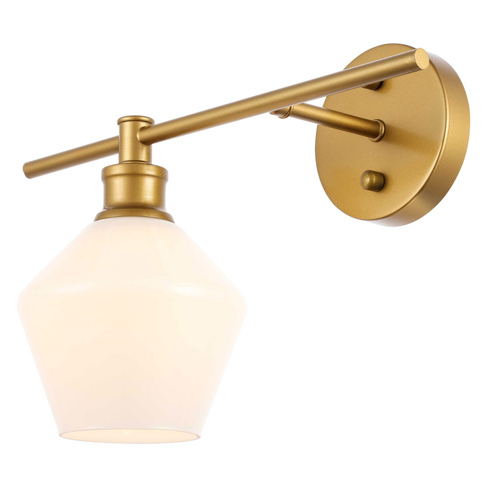 Elegant Wall Sconce - Brass/Matte Glass, Right Side (LD2305BR)