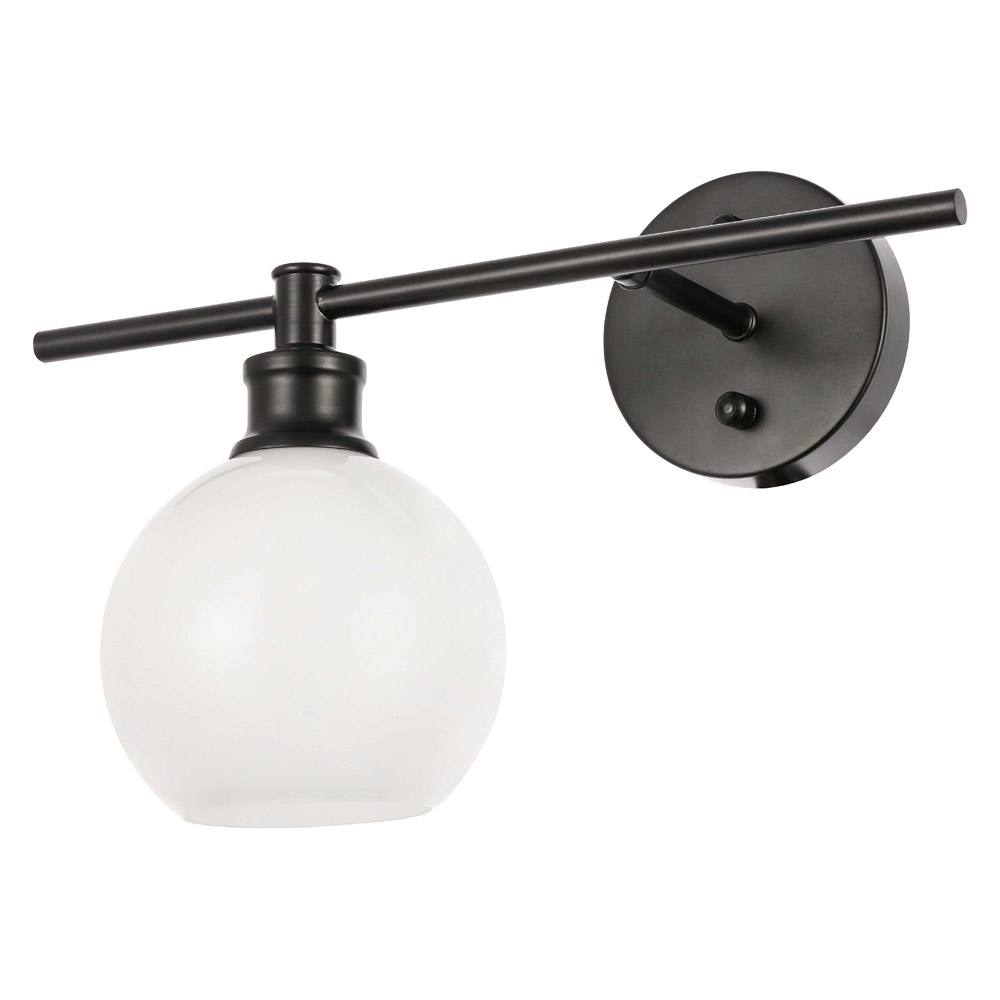 Elegant Wall Sconce - Black/Matte Glass, Right Side (LD2307BK)