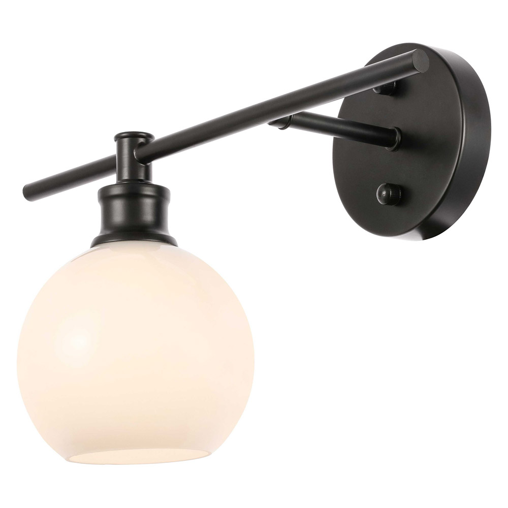 Elegant Wall Sconce - Black/Matte Glass, Right Side (LD2307BK)