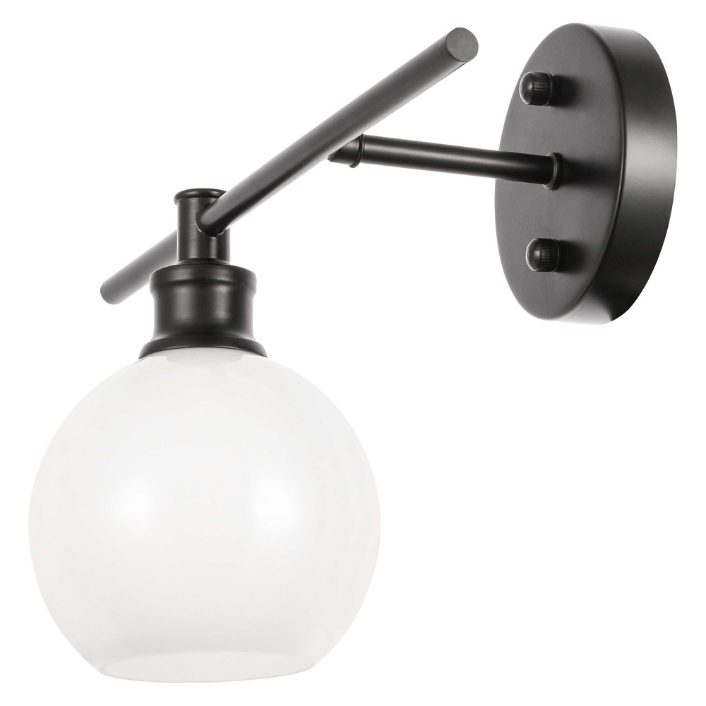 Elegant Wall Sconce - Black/Matte Glass, Right Side (LD2307BK)