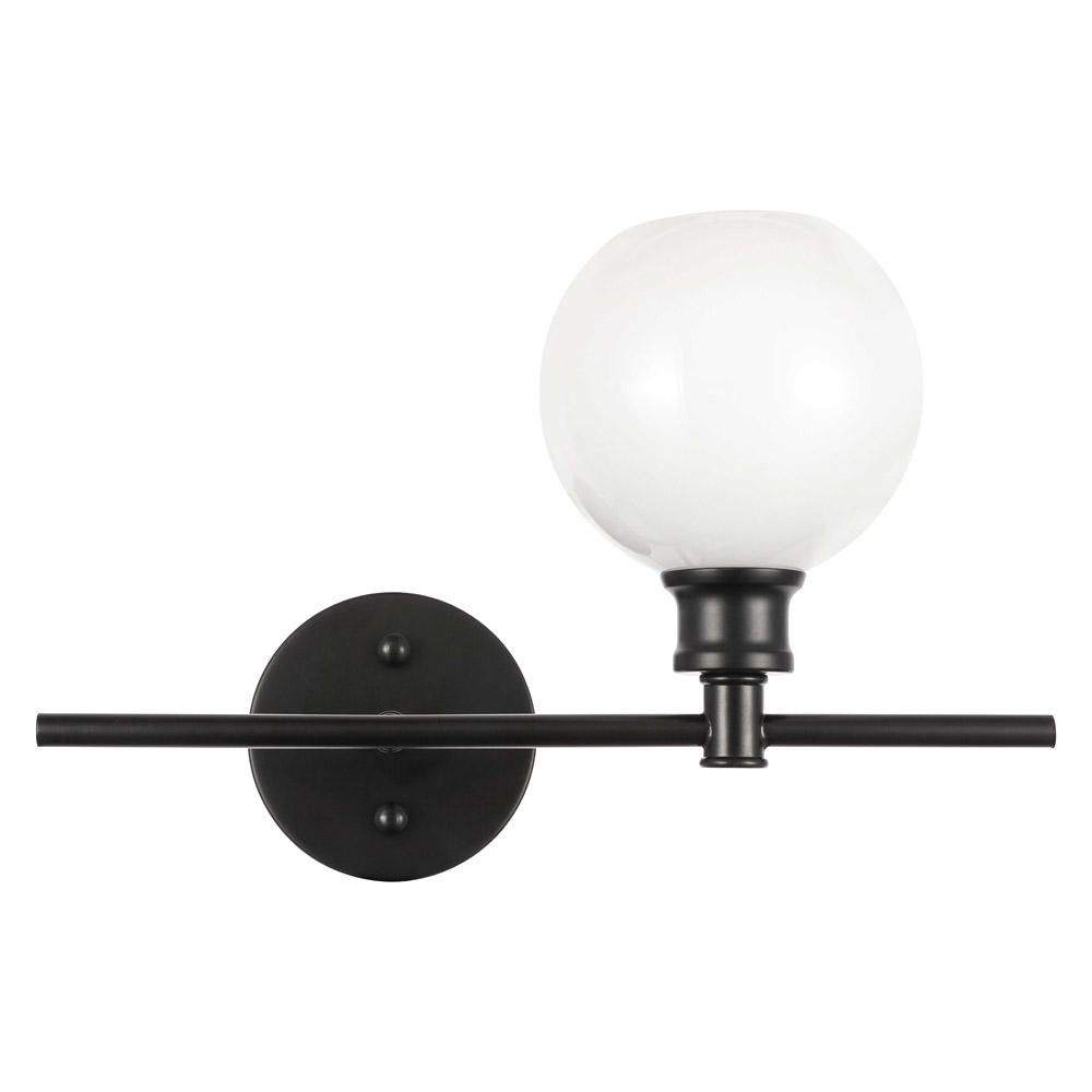 Elegant Wall Sconce - Black/Matte Glass, Right Side (LD2307BK)