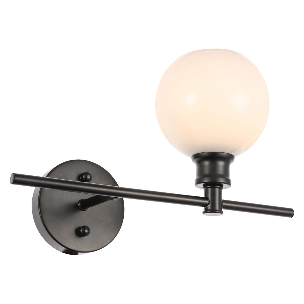 Elegant Wall Sconce - Black/Matte Glass, Right Side (LD2307BK)