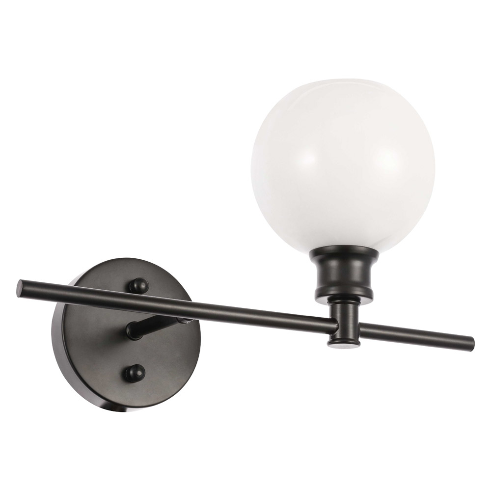 Elegant Wall Sconce - Black/Matte Glass, Right Side (LD2307BK)