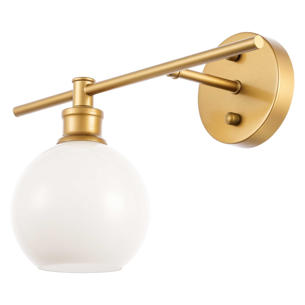 Elegant Wall Sconce - Brass/Matte Glass, Right Side (LD2307BR)