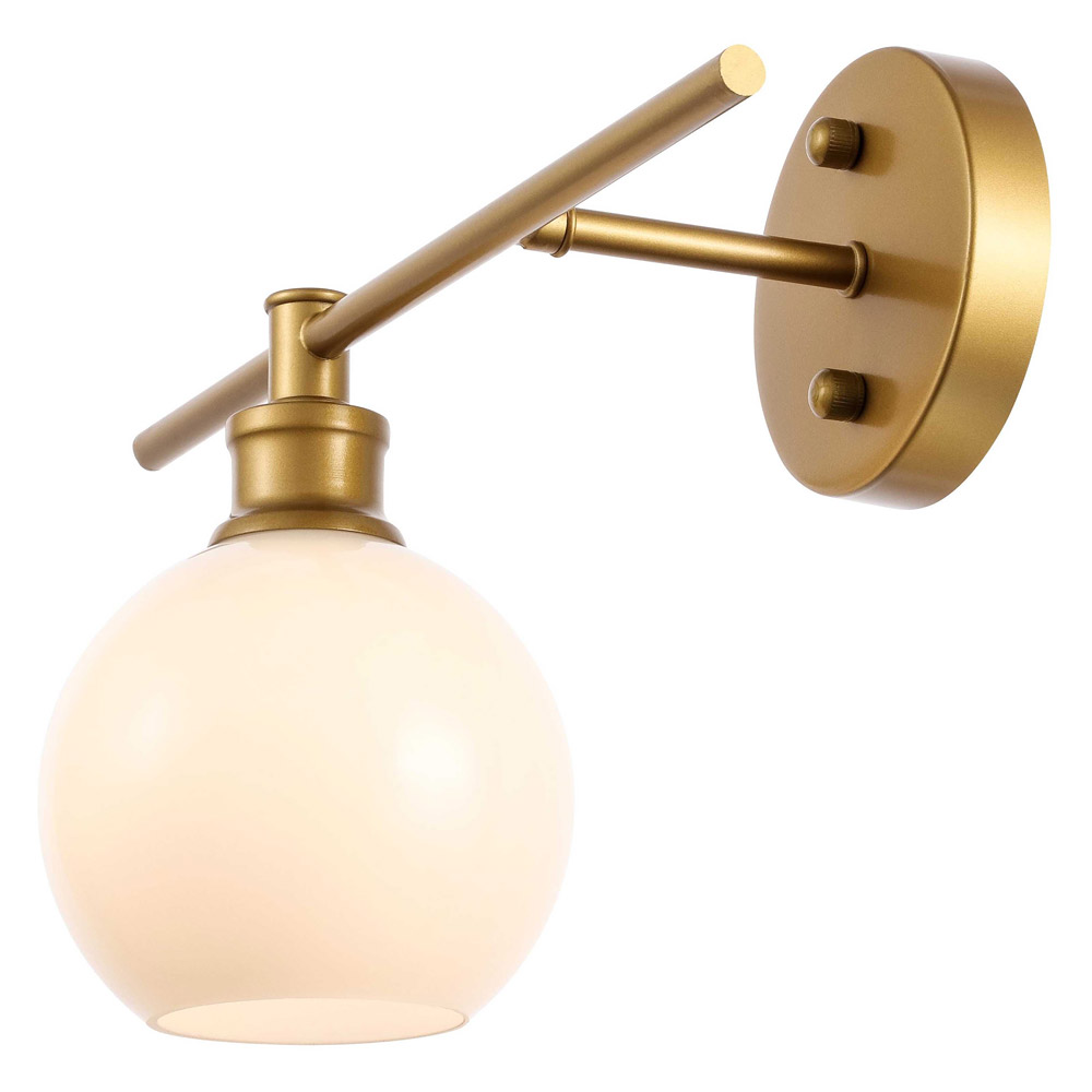 Elegant Wall Sconce - Brass/Matte Glass, Right Side (LD2307BR)