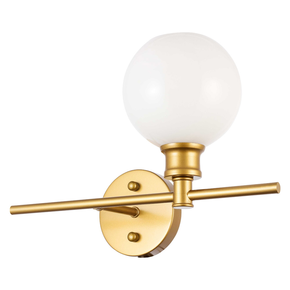 Elegant Wall Sconce - Brass/Matte Glass, Right Side (LD2307BR)