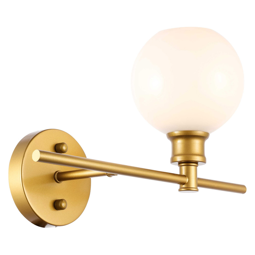 Elegant Wall Sconce - Brass/Matte Glass, Right Side (LD2307BR)