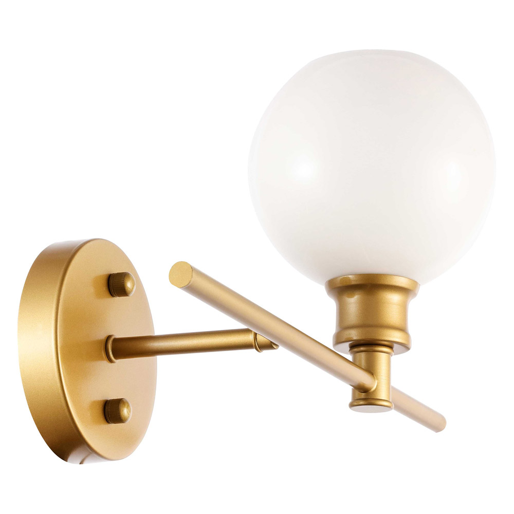 Elegant Wall Sconce - Brass/Matte Glass, Right Side (LD2307BR)