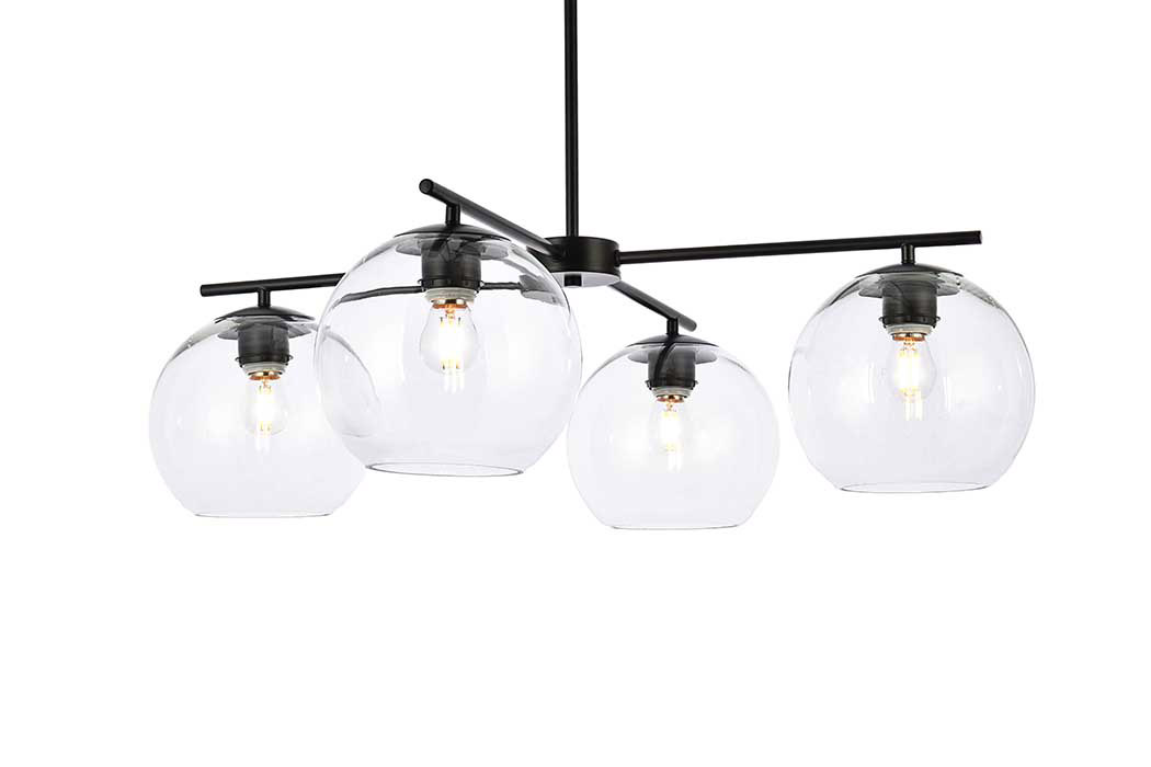 Elegant Opus 4 Lights Pendant - Black (LD2331BK)