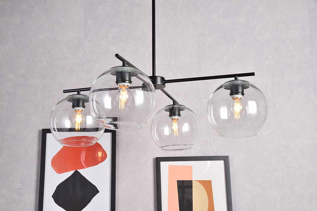 Elegant Opus 4 Lights Pendant - Black (LD2331BK)