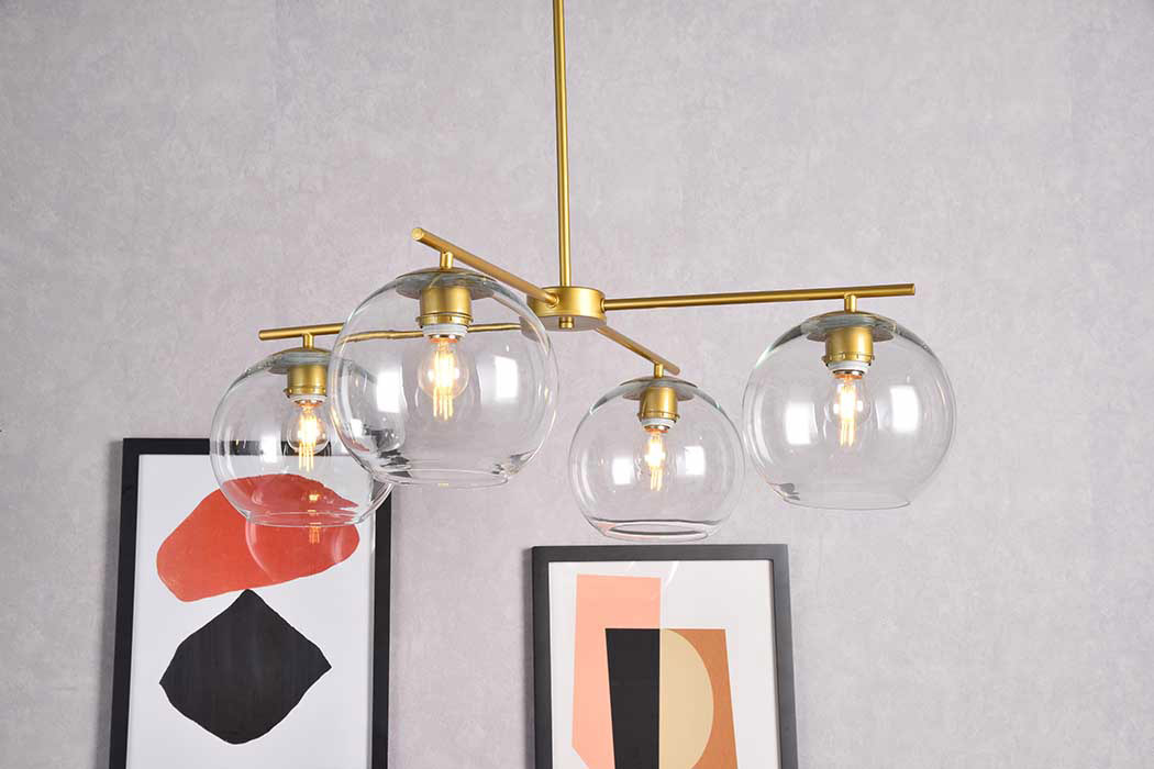 Elegant Opus 4 Lights Pendant - Brass (LD2331BR)