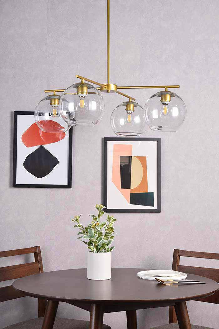 Elegant Opus 4 Lights Pendant - Brass (LD2331BR)