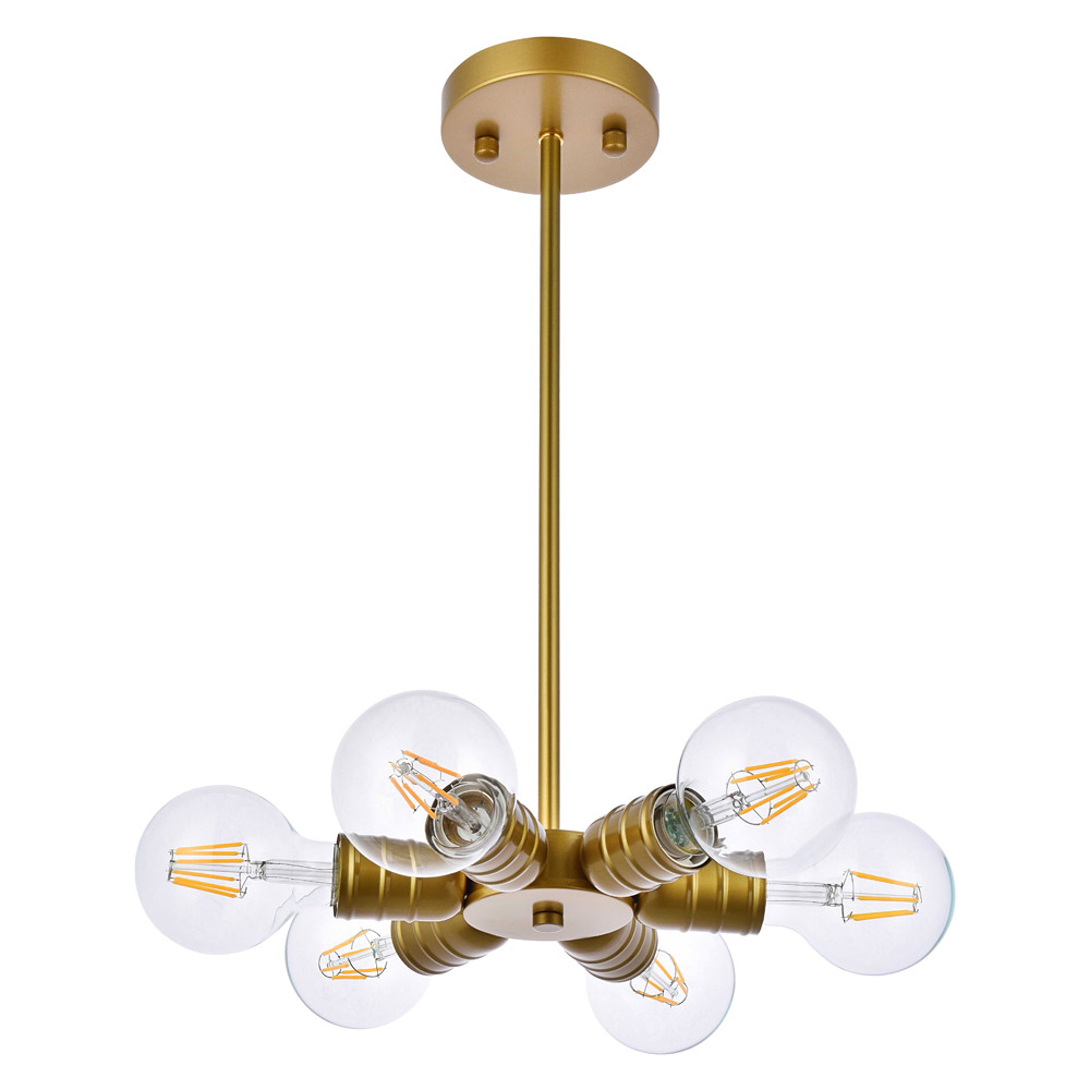 Elegant Reyes 6 Lights Pendant - Brass (LD2338BR)