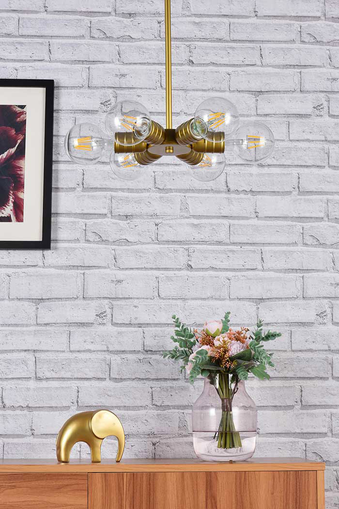 Elegant Reyes 6 Lights Pendant - Brass (LD2338BR)