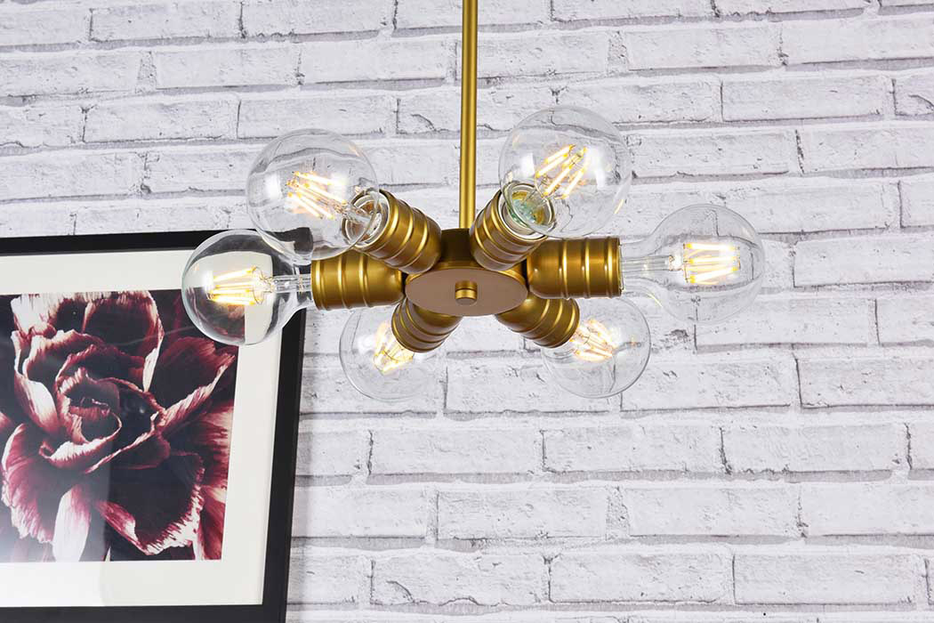 Elegant Reyes 6 Lights Pendant - Brass (LD2338BR)