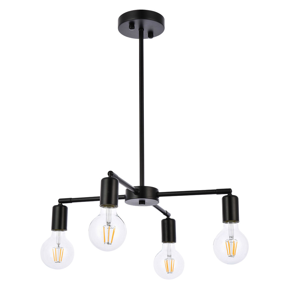 Elegant Cairo 4 Lights Pendant - Black (LD2339BK)