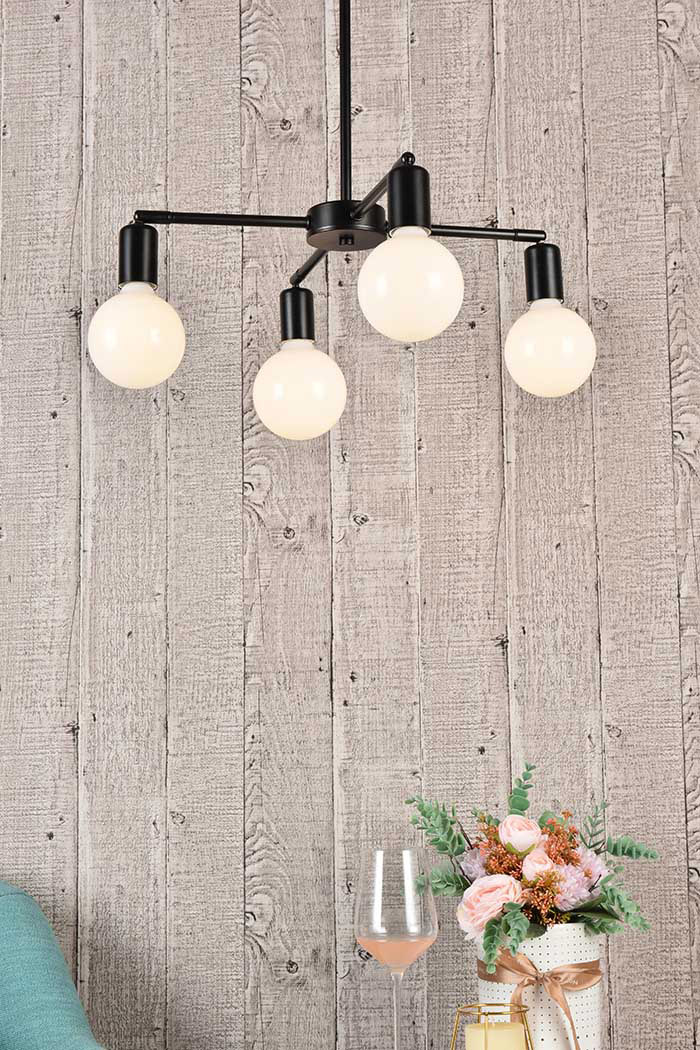 Elegant Cairo 4 Lights Pendant - Black (LD2339BK)