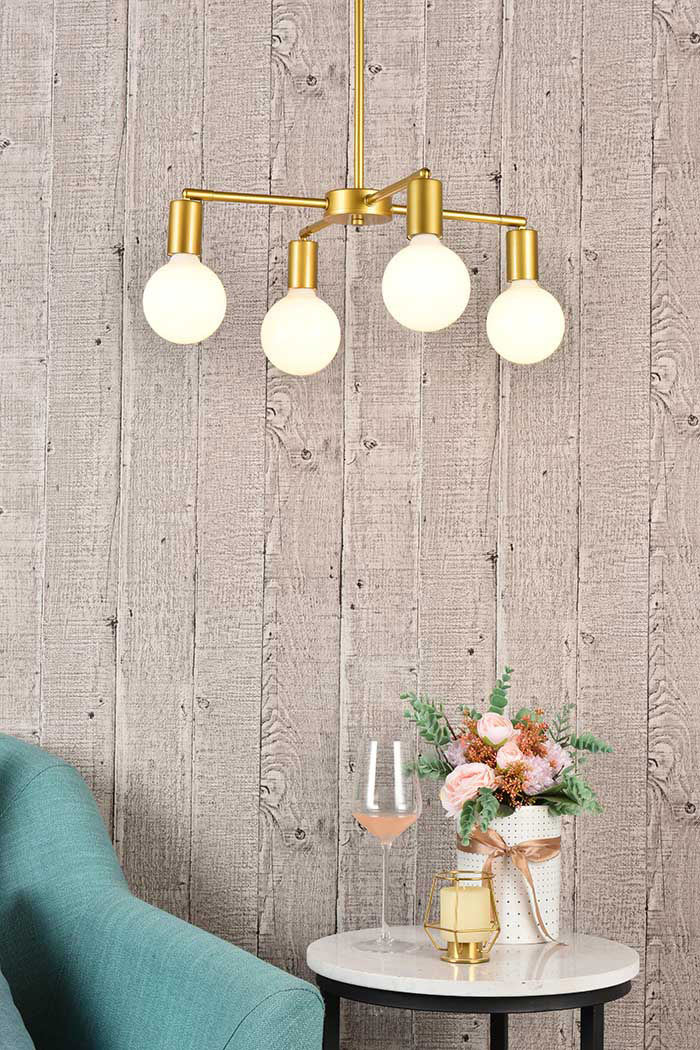 Elegant Cairo 4 Lights Pendant - Brass (LD2339BR)